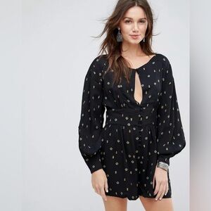 Free People Honeycomb Keyhole Romper NWT